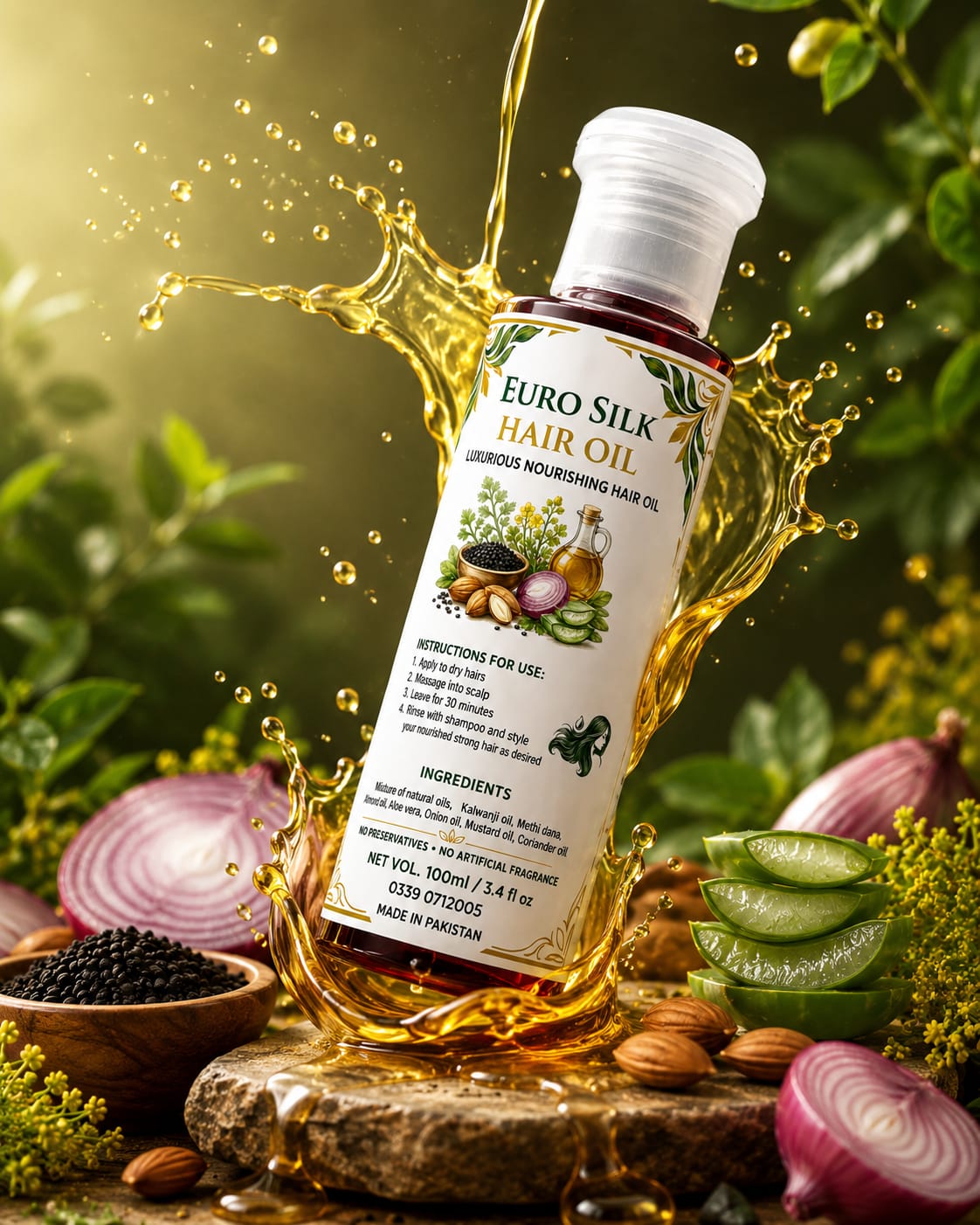Euro Silk Natural Hair Oil – Limited Time Offer 1 + 1 (100ml each)